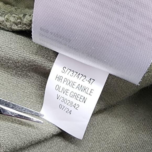 Old Navy Pants Womens 2 Green High Rise Pixie Skinny Ankle Stretch Office Career - Picture 7 of 12